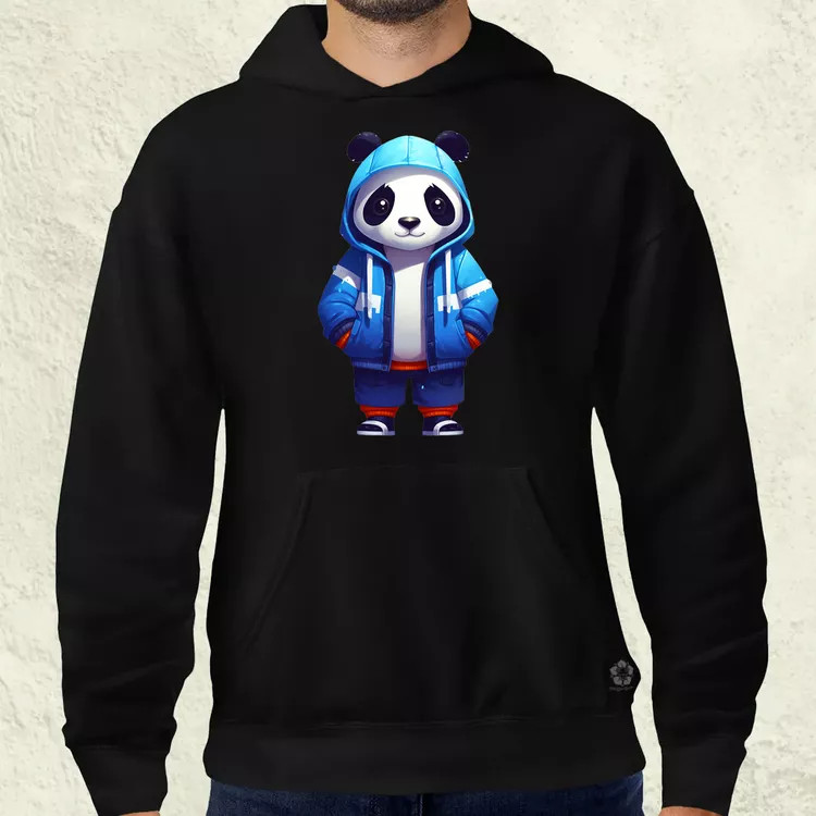 Kék panda srác v1 férfi pulóver