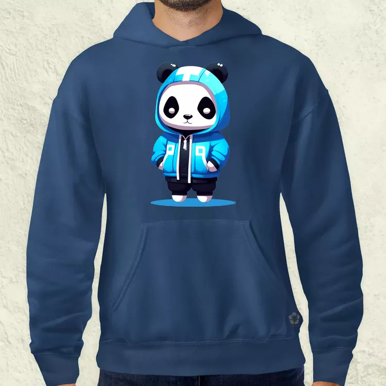 Kék panda srác v2 férfi pulóver