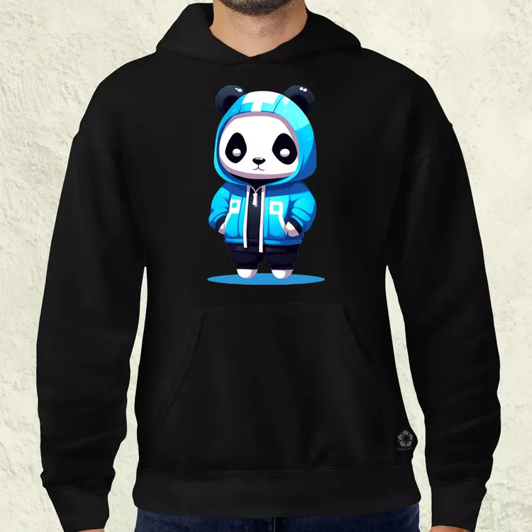 Kék panda srác v2 férfi pulóver