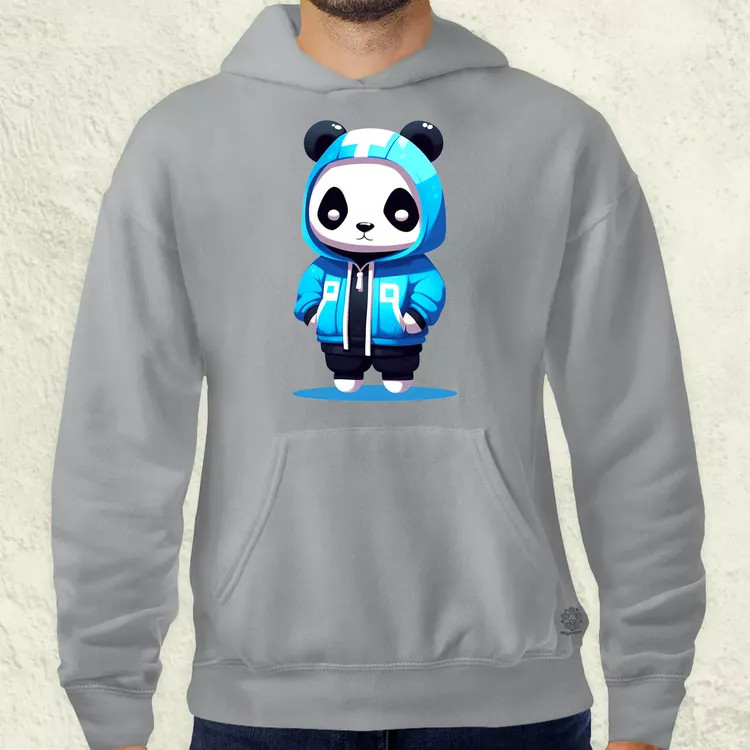 Kék panda srác v2 férfi pulóver