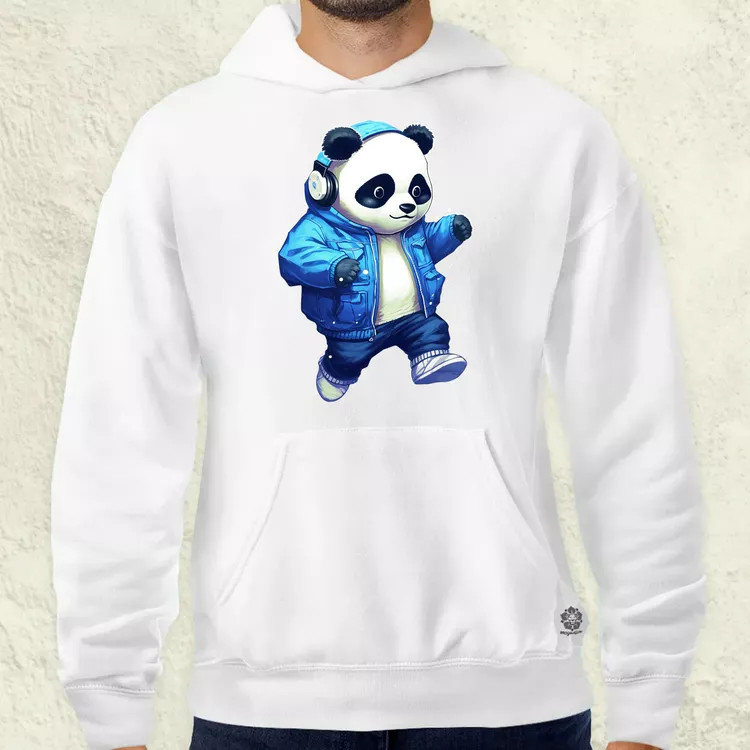 Kék panda srác v3 férfi pulóver
