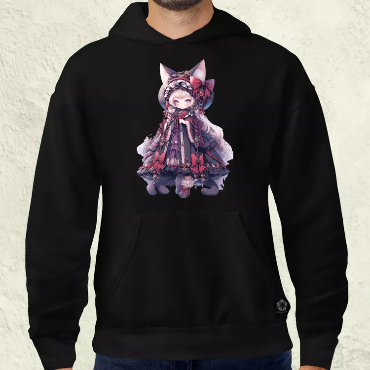 Chibi macskalány v4 férfi pulóver