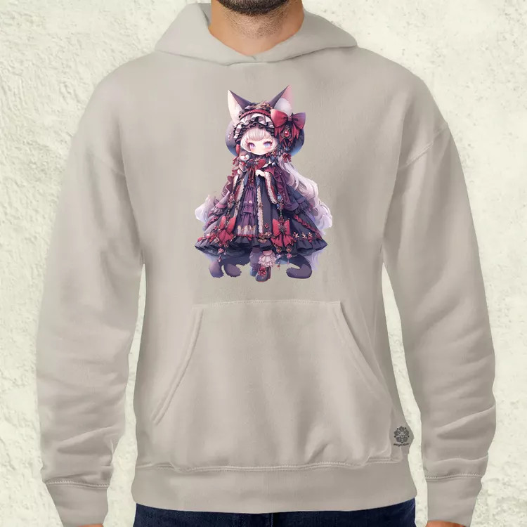 Chibi macskalány v4 férfi pulóver