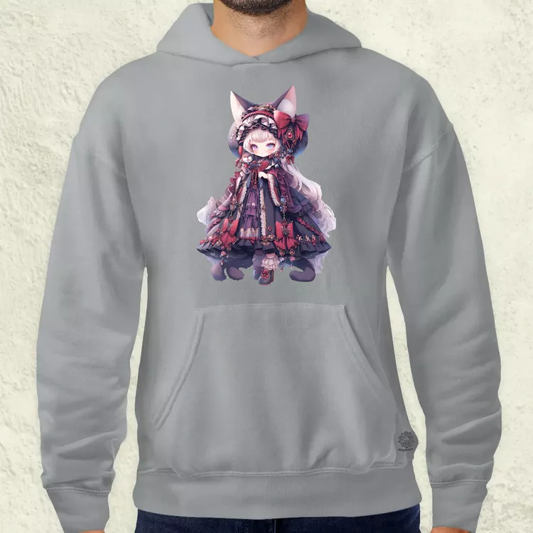 Chibi macskalány v4 férfi pulóver