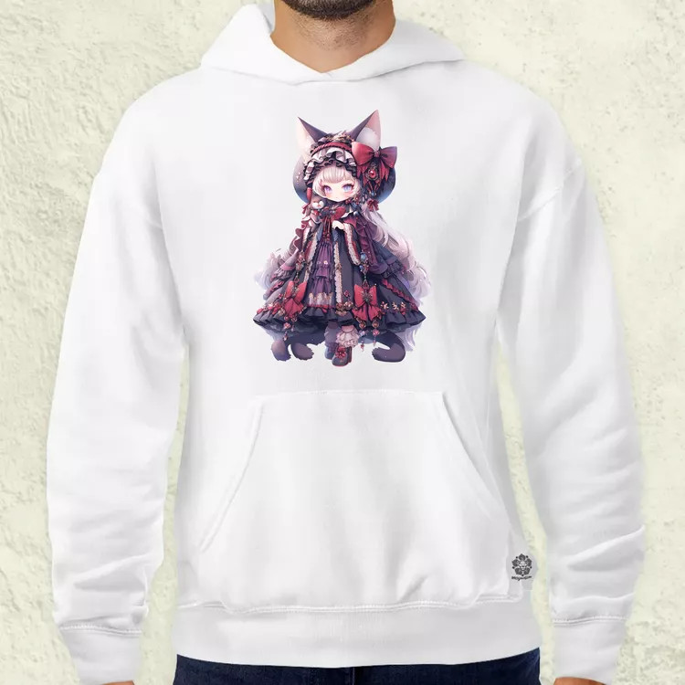 Chibi macskalány v4 férfi pulóver