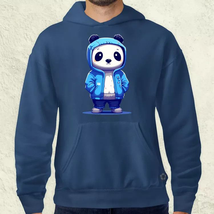 Kék panda srác v4 férfi pulóver