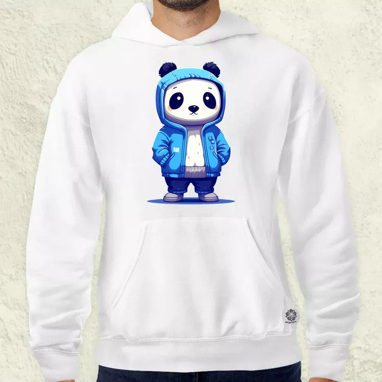 Kék panda srác v4 férfi pulóver