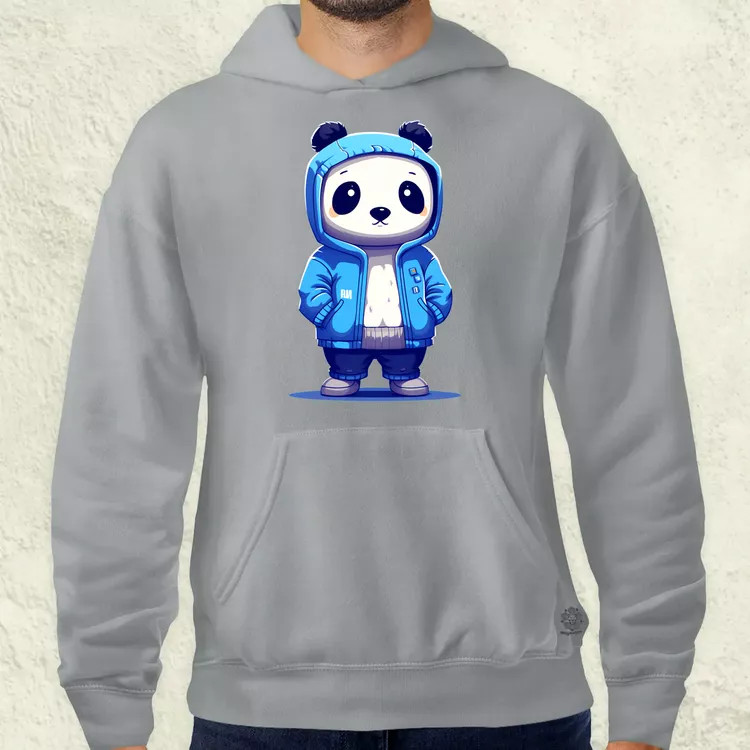 Kék panda srác v4 férfi pulóver
