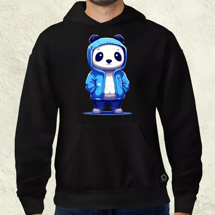 Kék panda srác v4 férfi pulóver