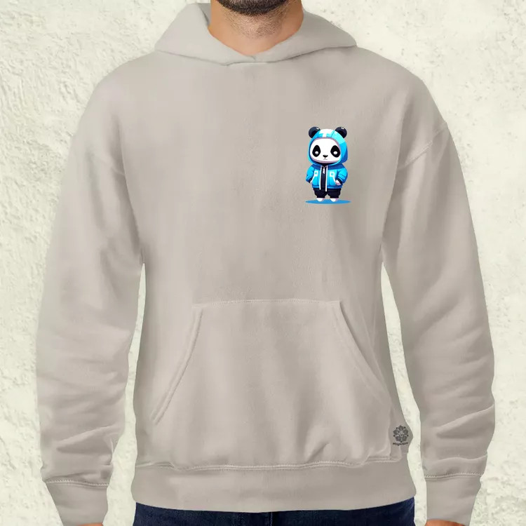 Kék panda srác zseb férfi pulóver