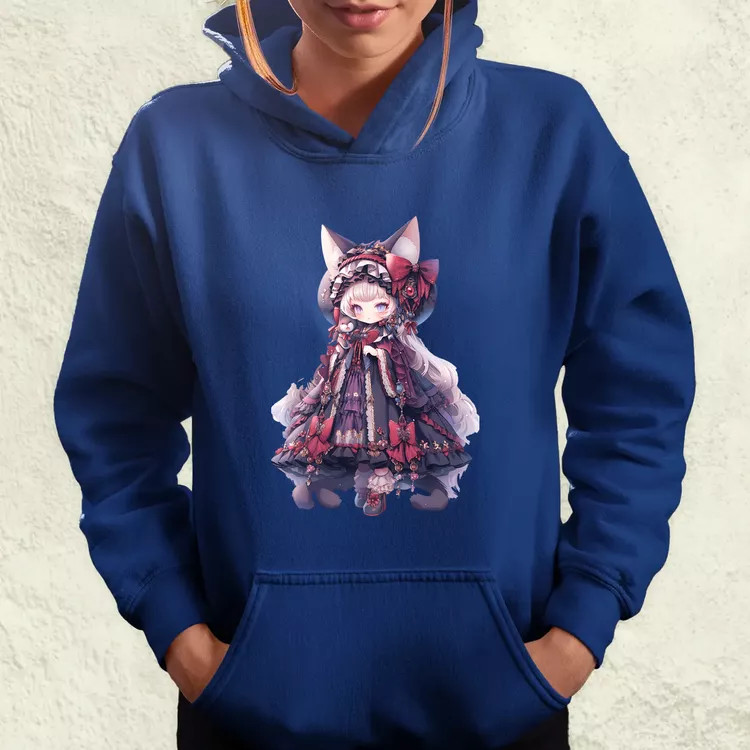 Chibi macskalány v4 női pulóver