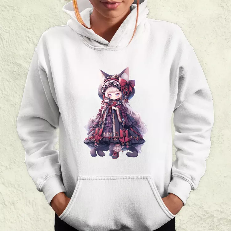 Chibi macskalány v4 női pulóver