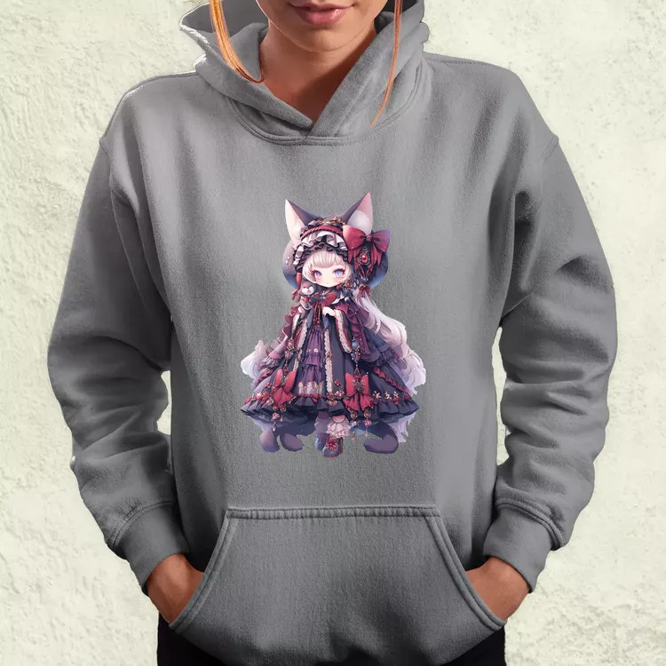 Chibi macskalány v4 női pulóver
