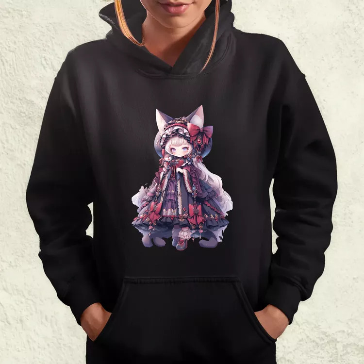 Chibi macskalány v4 női pulóver