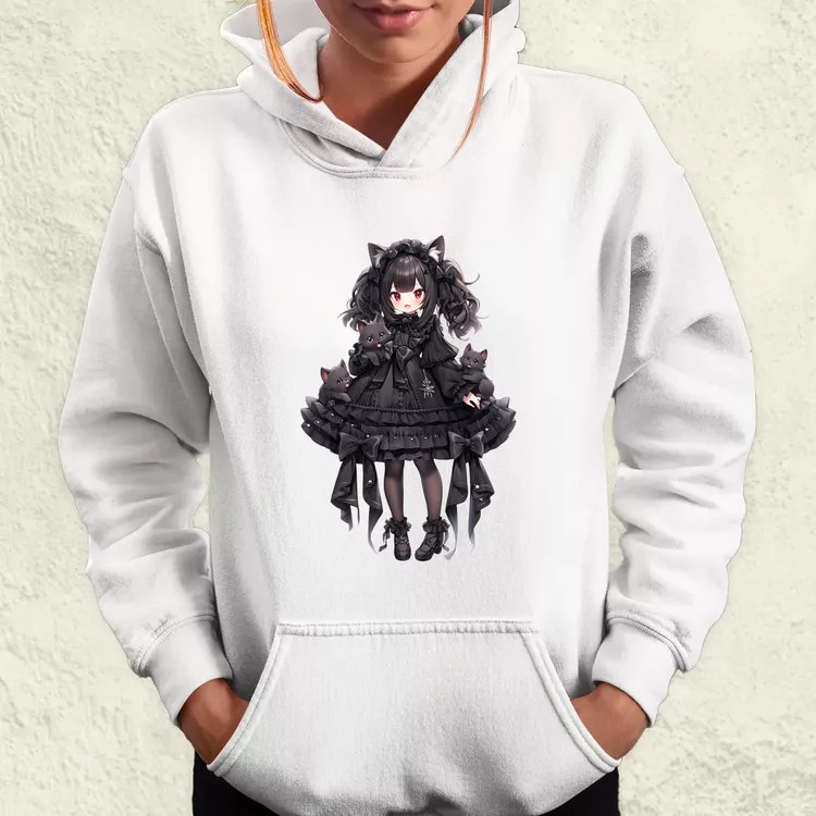 Chibi macskalány v6 női pulóver