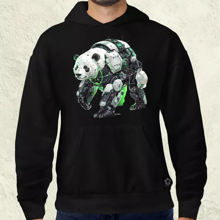 Kiborg panda v7 férfi pulóver