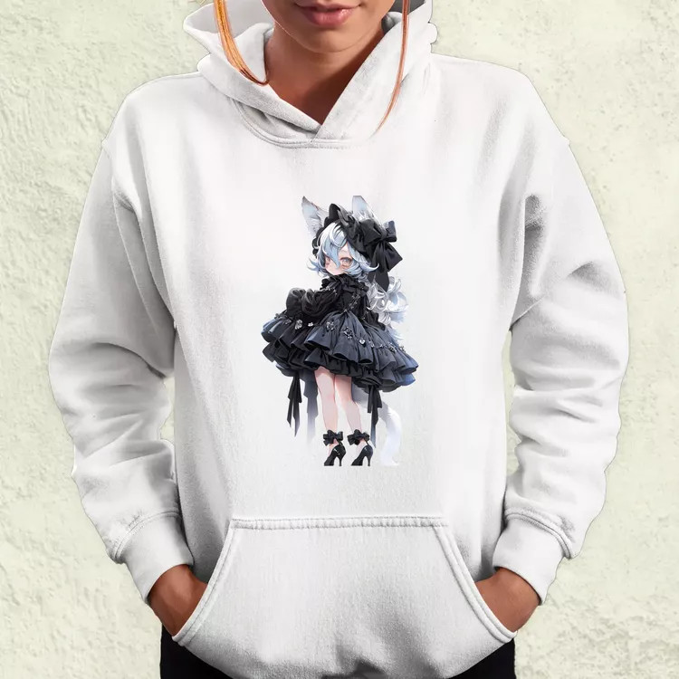 Chibi macskalány v7 női pulóver