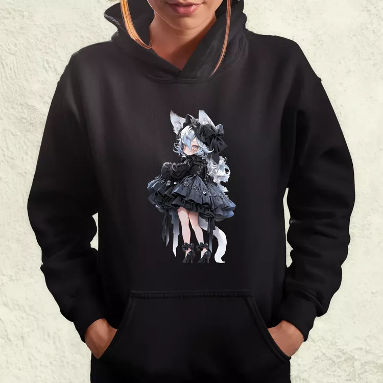 Chibi macskalány v7 női pulóver