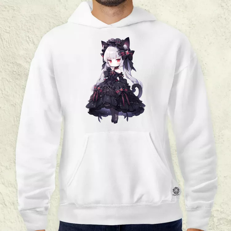 Chibi macskalány v8 férfi pulóver