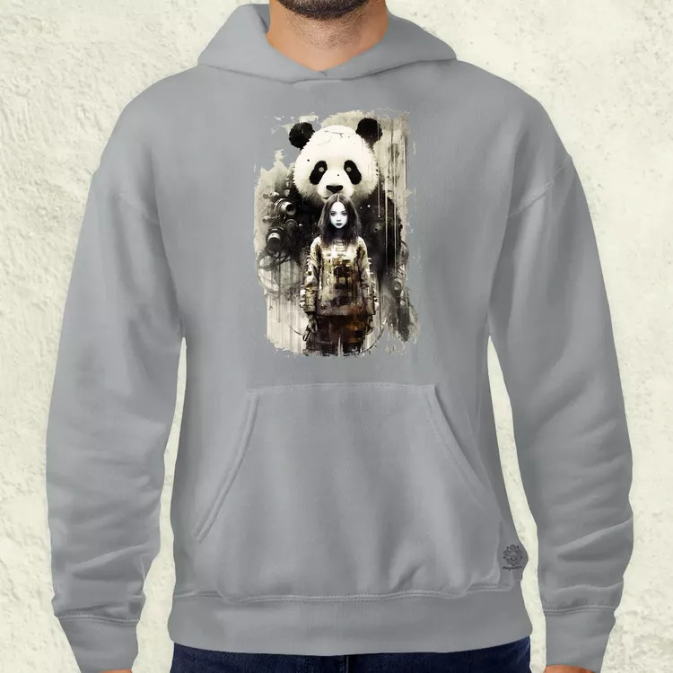 Lány és Panda v1 férfi pulóver