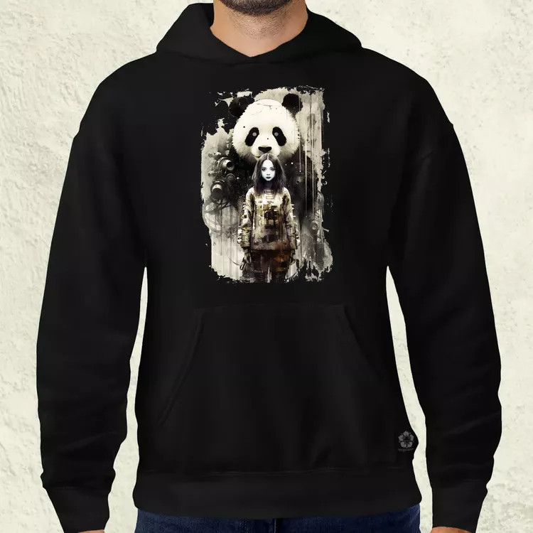Lány és Panda v1 férfi pulóver
