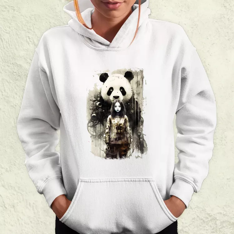 Lány és Panda v1 női pulóver