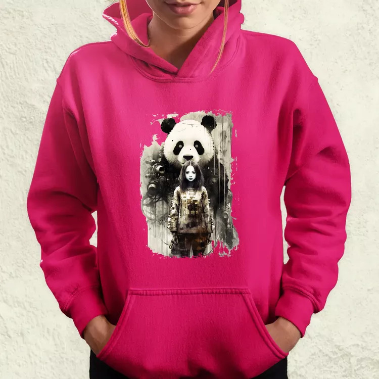 Lány és Panda v1 női pulóver