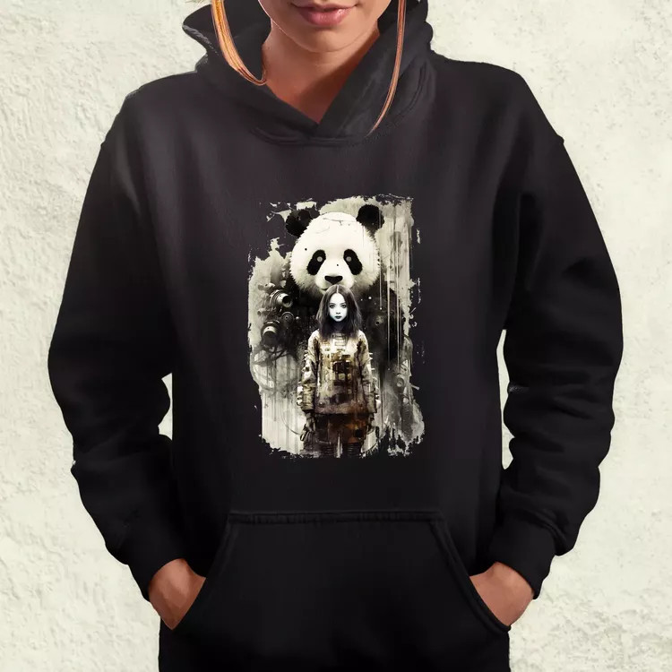 Lány és Panda v1 női pulóver
