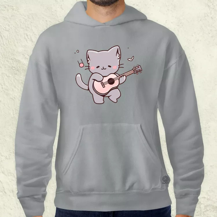 Cica gitározik v1 férfi pulóver