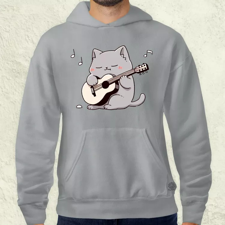 Cica gitározik v4 férfi pulóver