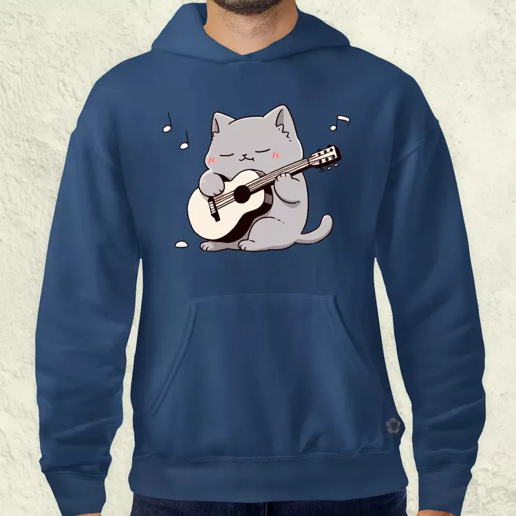 Cica gitározik v4 férfi pulóver
