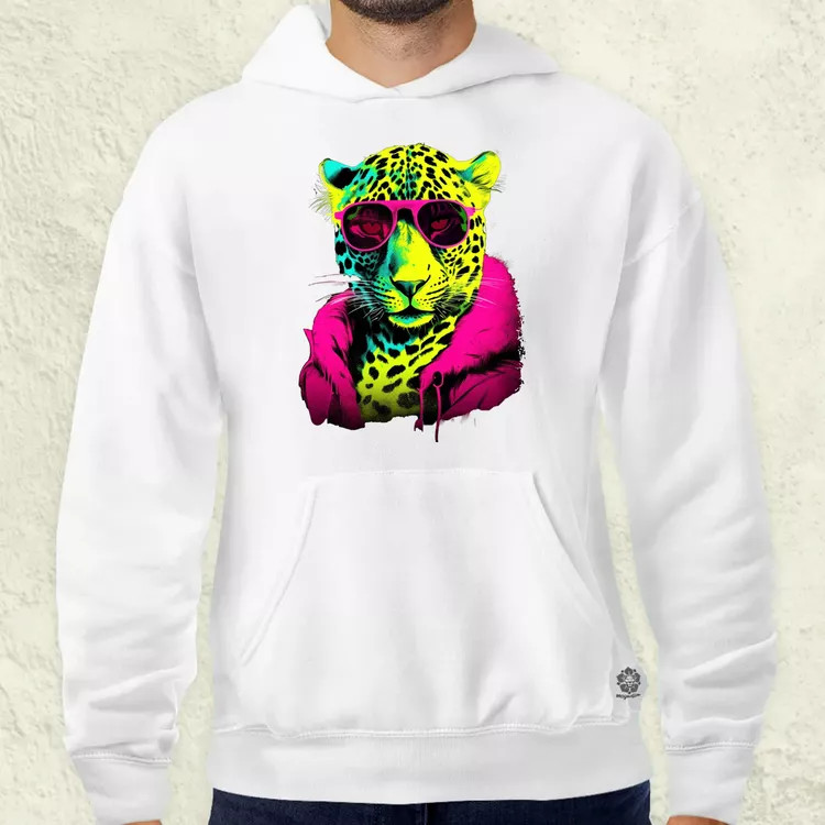 Neon gengszter leopárd férfi pulóver