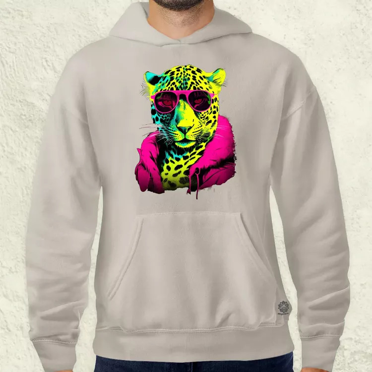 Neon gengszter leopárd férfi pulóver