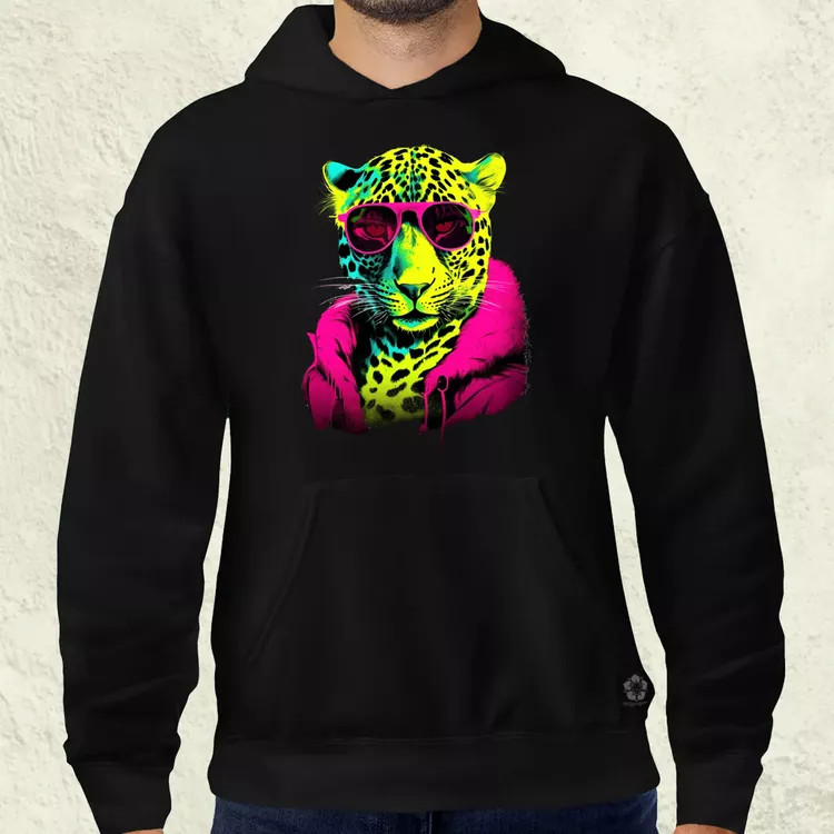 Neon gengszter leopárd férfi pulóver