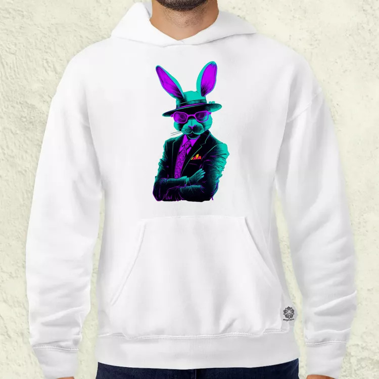 Neon gengszter nyúl férfi pulóver
