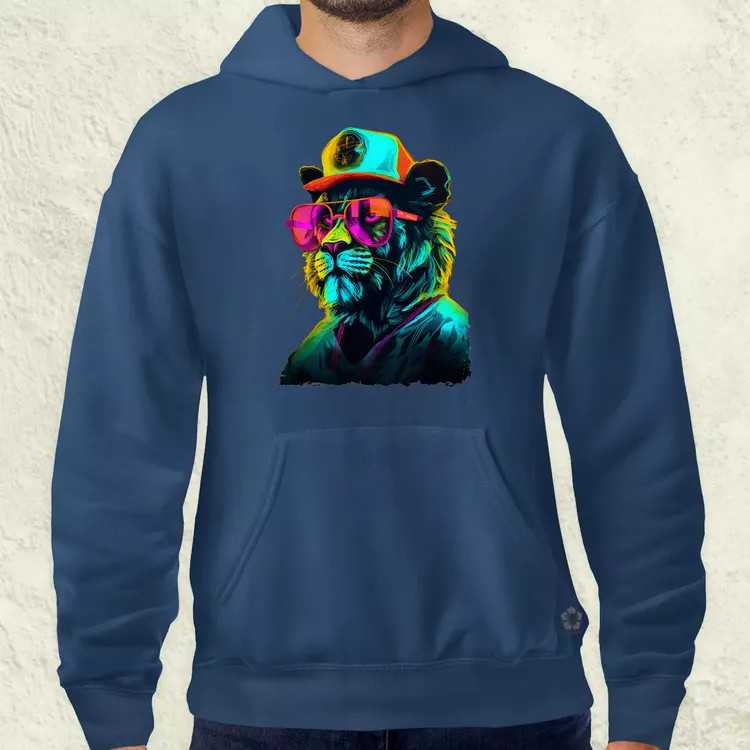 Neon gengszter oroszlán v1 férfi pulóver