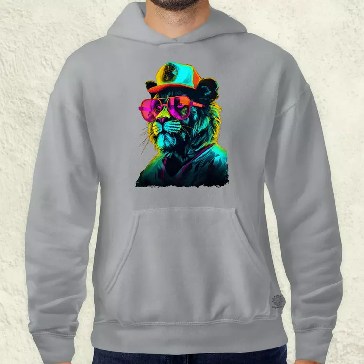 Neon gengszter oroszlán v1 férfi pulóver