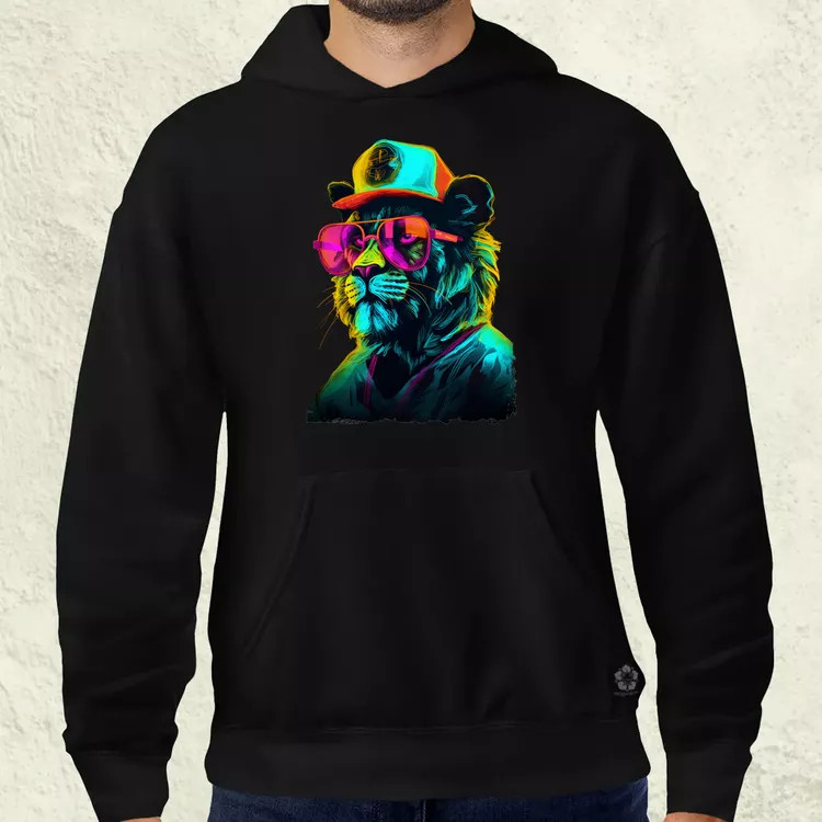 Neon gengszter oroszlán v1 férfi pulóver