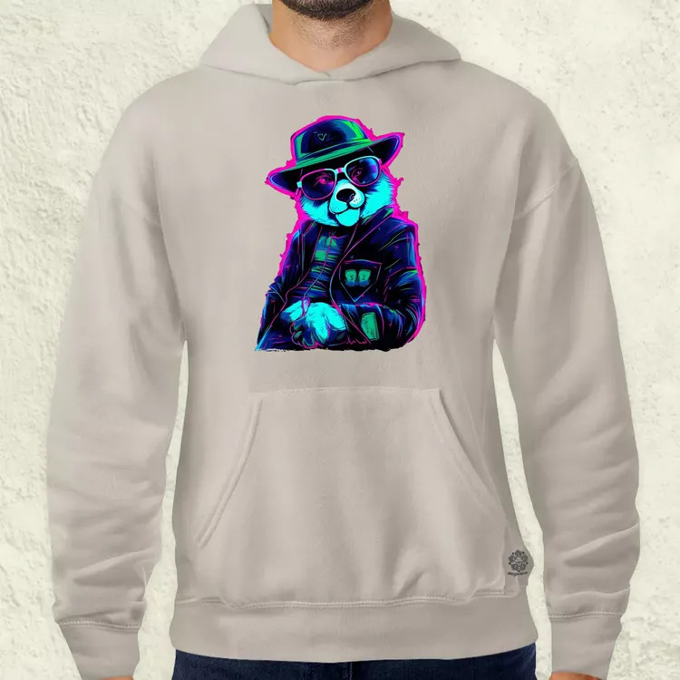 Neon gengszter panda v1 férfi pulóver