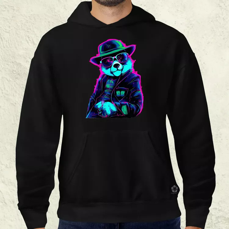 Neon gengszter panda v1 férfi pulóver