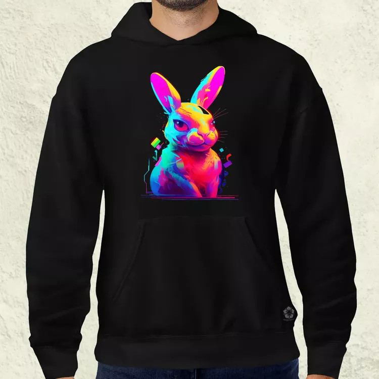 Neon nyuszi v2 férfi pulóver