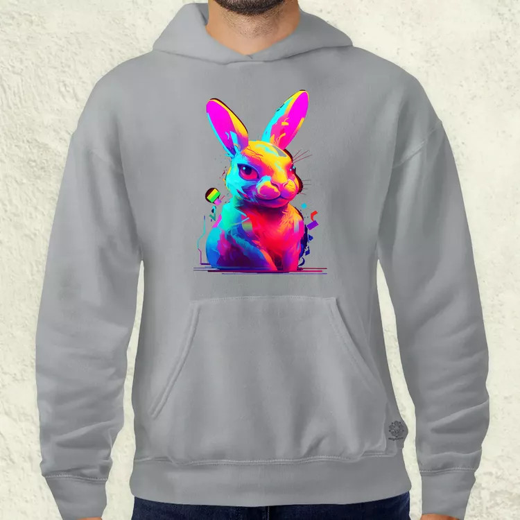 Neon nyuszi v2 férfi pulóver