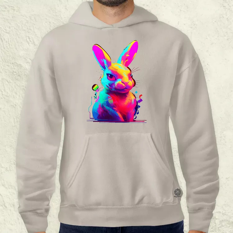 Neon nyuszi v2 férfi pulóver