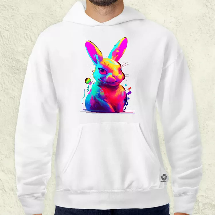 Neon nyuszi v2 férfi pulóver