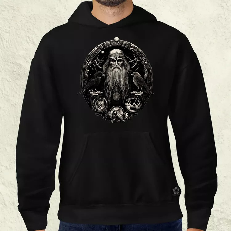Odin és Hugin Munin amulett v1 férfi pulóver