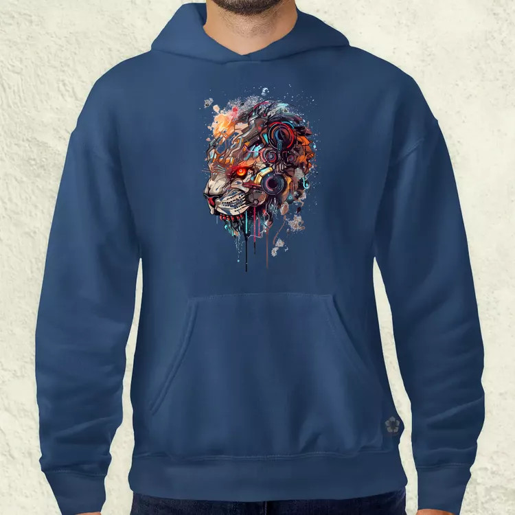 Oroszlán mecha fej v1 férfi pulóver