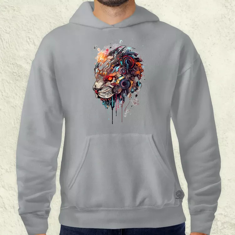 Oroszlán mecha fej v1 férfi pulóver