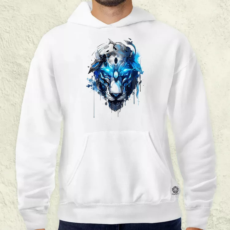 Oroszlán mecha fej v2 férfi pulóver