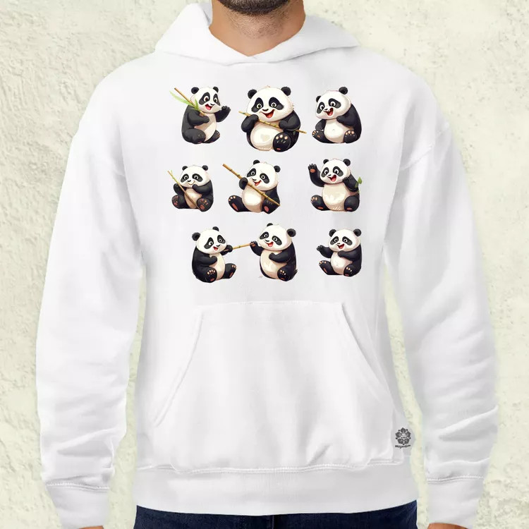 Panda kollázs v1 férfi pulóver