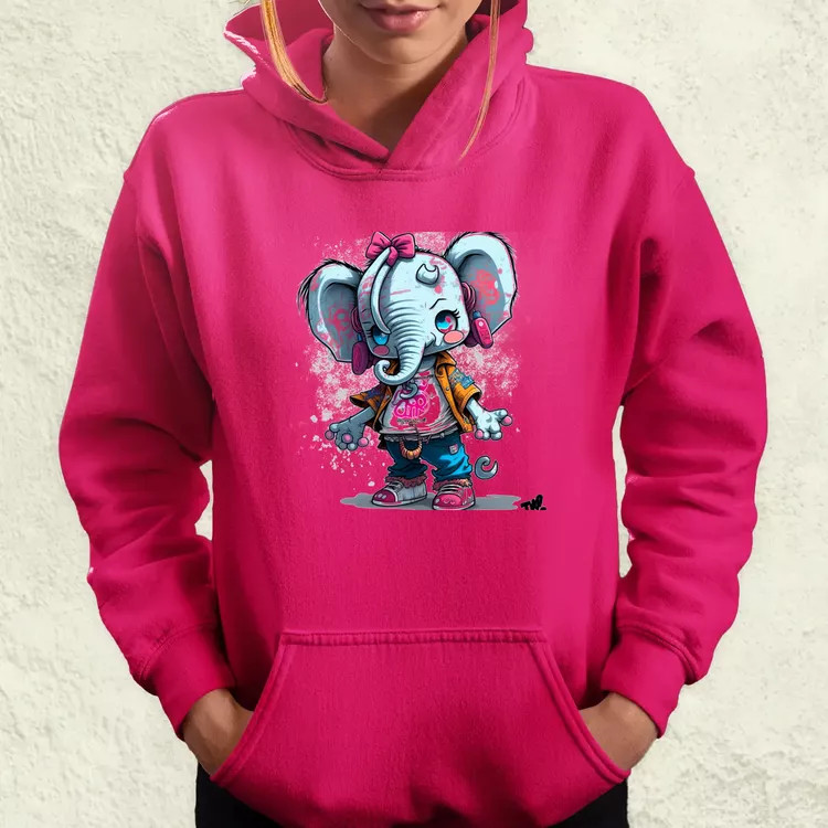 Pink masnis cuki elefánt lány női pulóver